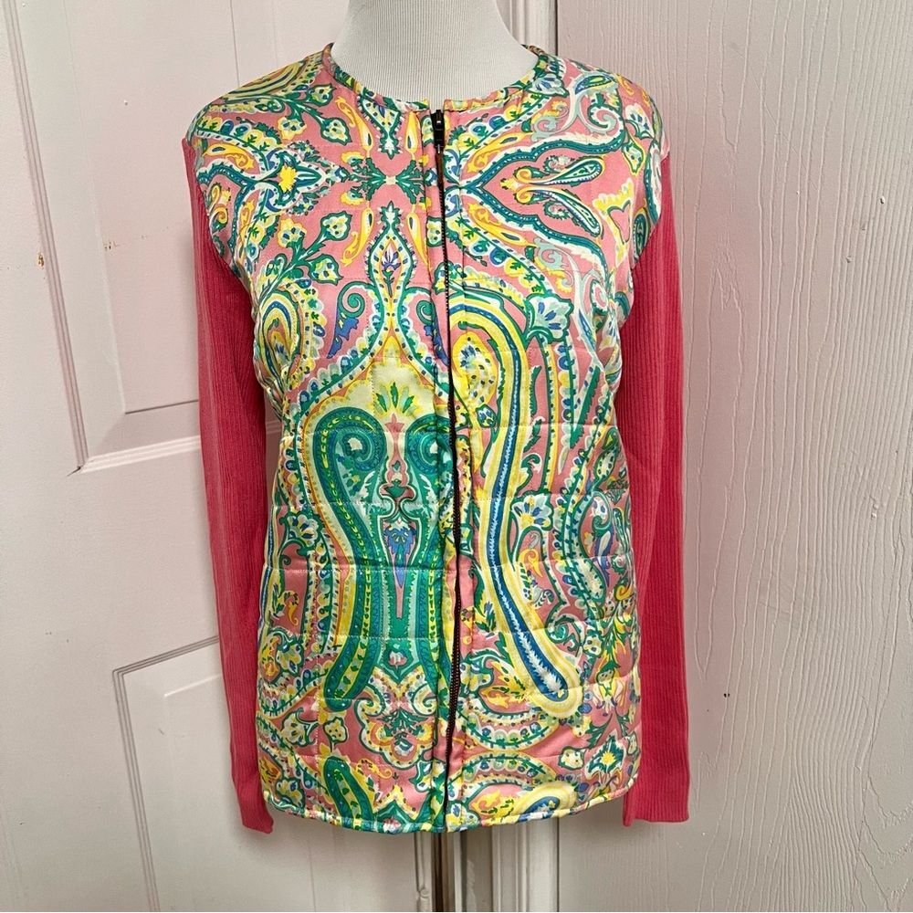 J McLaughlin Quilted Sweater Jacket E5*